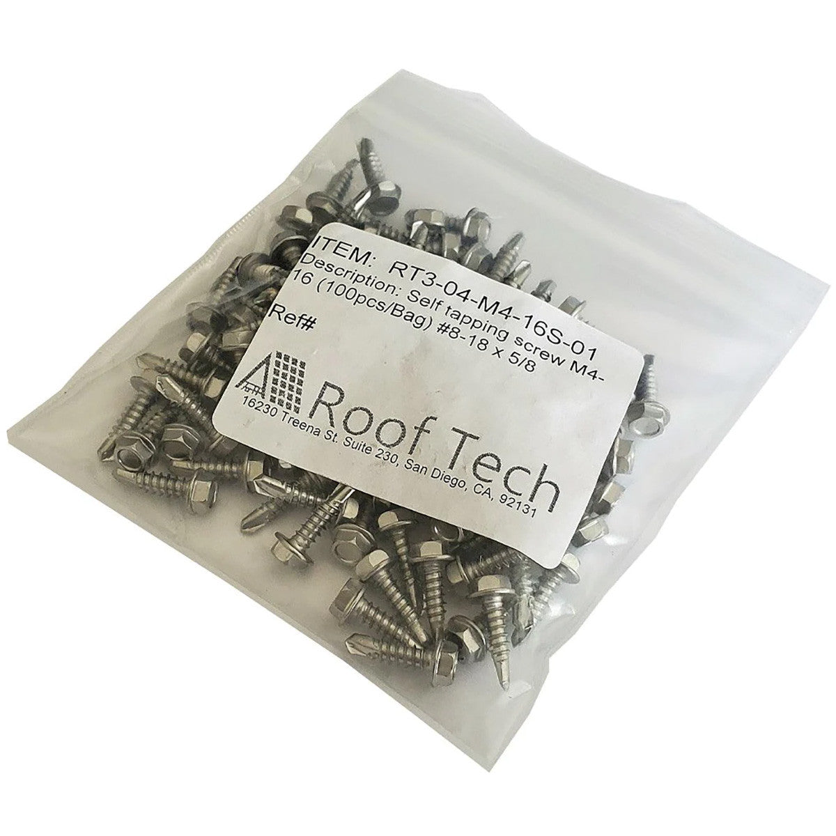 Roof Tech RT3-04-M4-16S Self Tapping Screw, 100pk